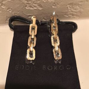 Eddie Borgo Supra Chain Link Drop Earrings 12k Gold Finish New